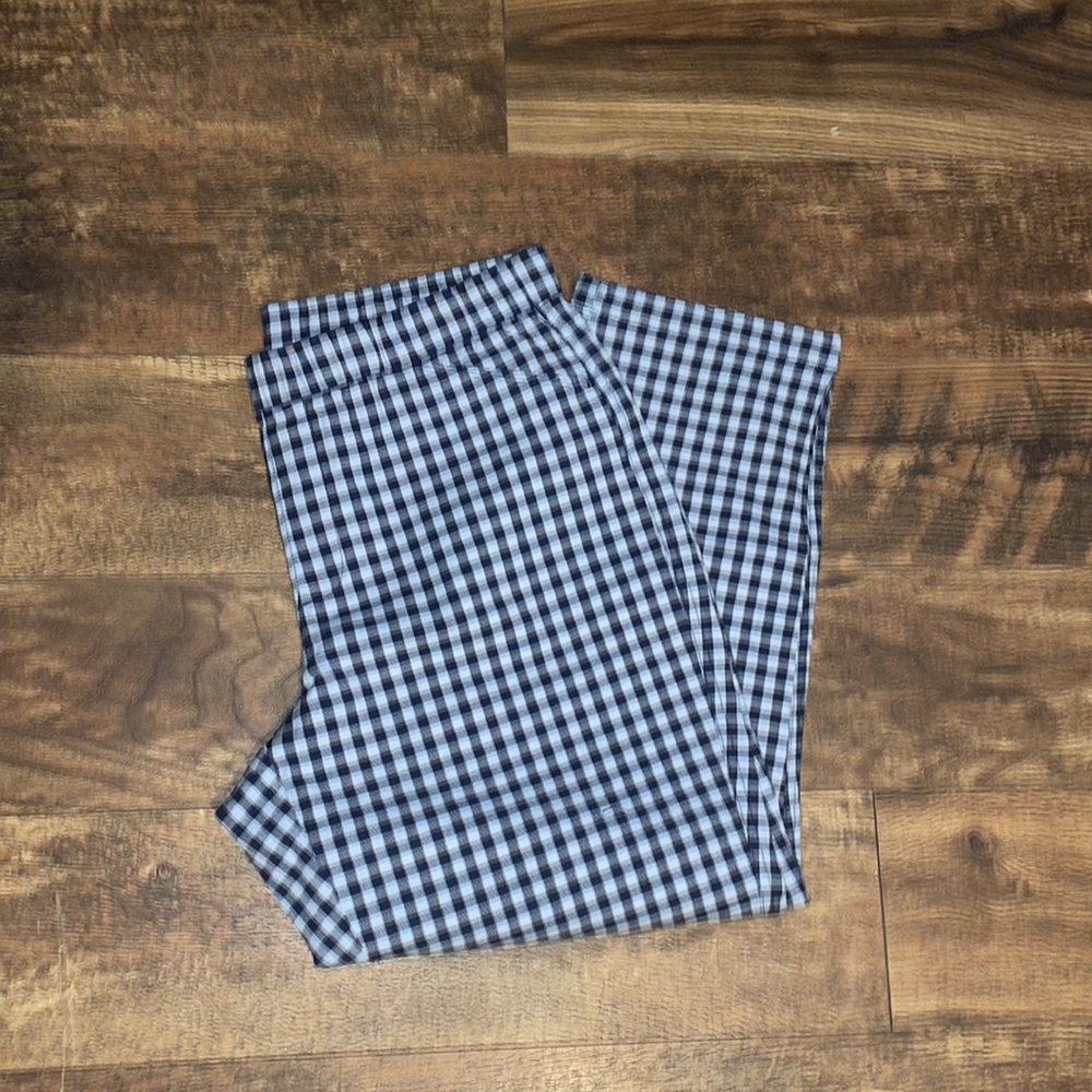 Lands end mid rise pants plaid